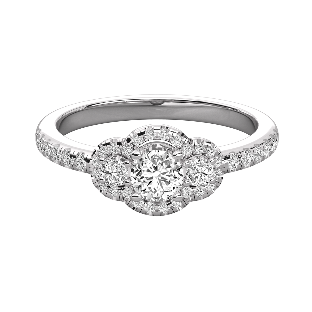 Anillo de compromiso halo triple