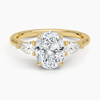 Anillo de compromiso Oval Vienna tres piedras Oro Amarillo