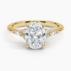 Anillo de compromiso oval piedras