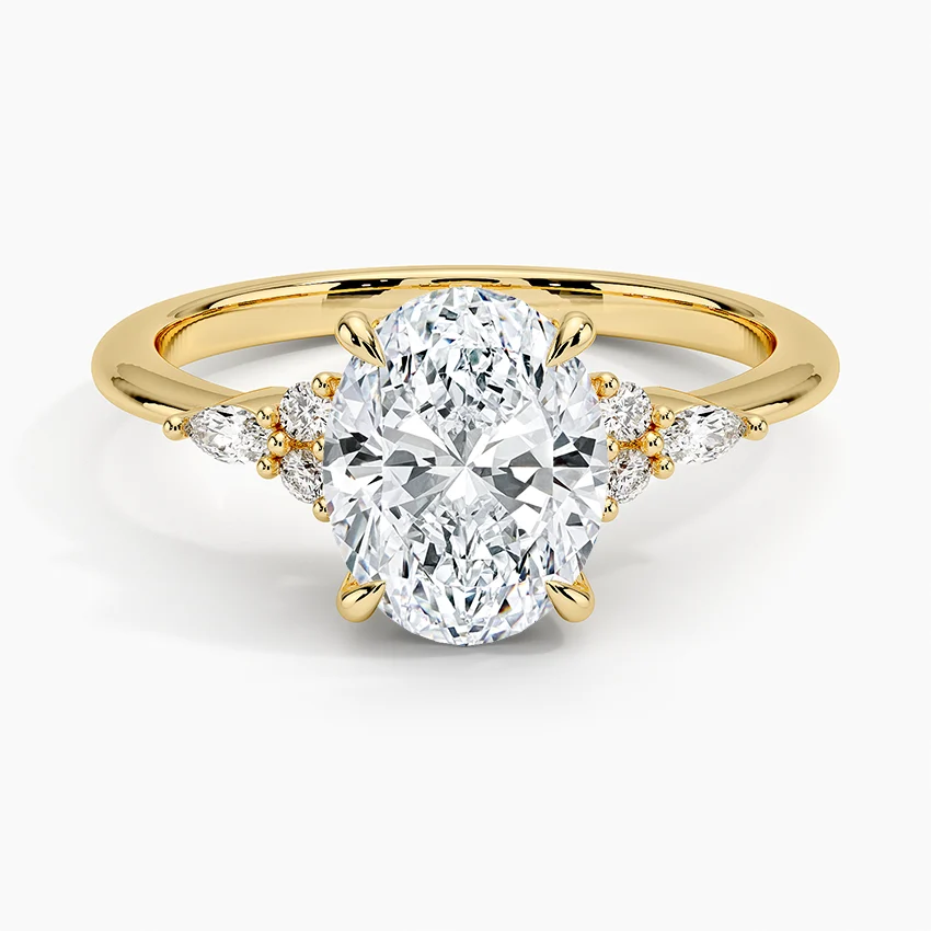 Anillo de compromiso oval piedras
