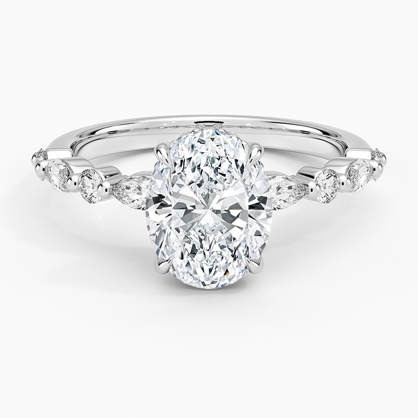 Anillo de compromiso Oval Isabella Oro Blanco