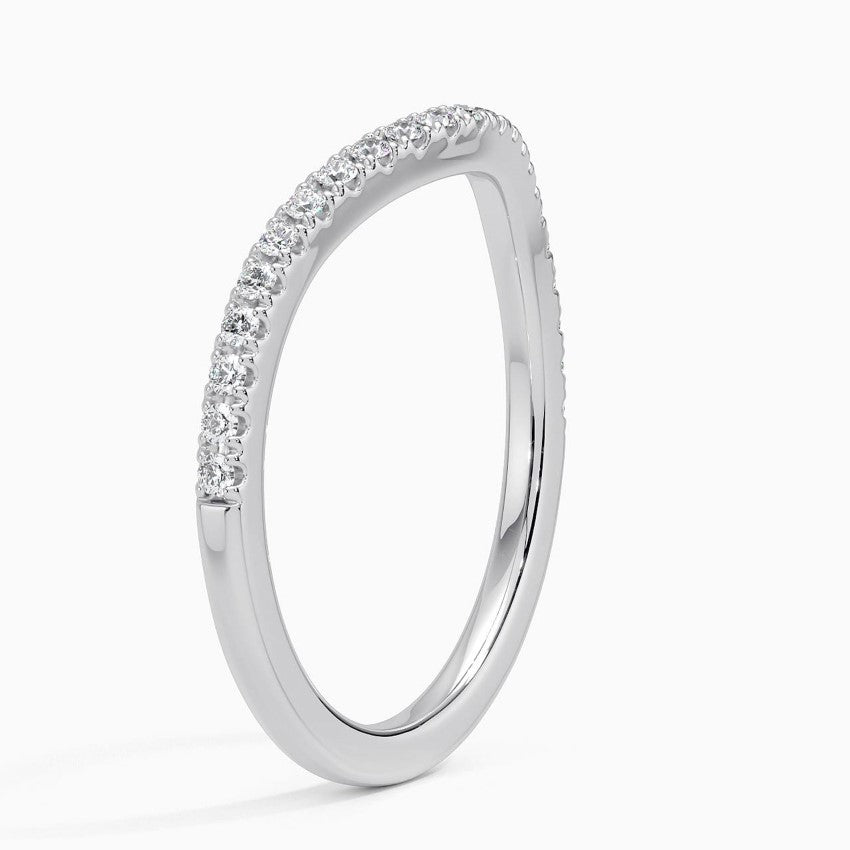 Argolla de matrimonio curva pavé