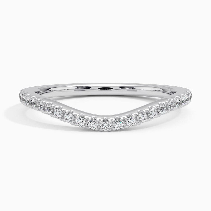 Argolla de matrimonio curva pavé