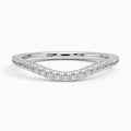 Argolla de matrimonio argollas curvas y pavé, en oro blanco, Joyería Bruzzone