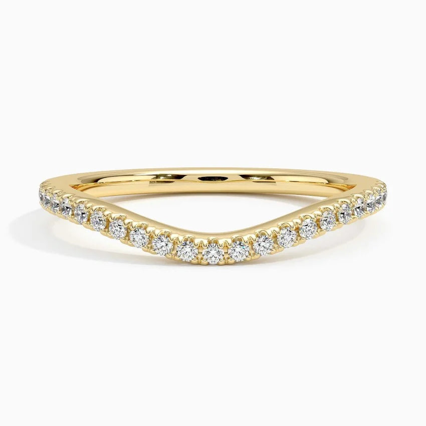 Argolla de matrimonio curva pavé