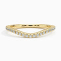 Argolla de matrimonio argollas curvas y pavé, en oro amarillo, Joyería Bruzzone