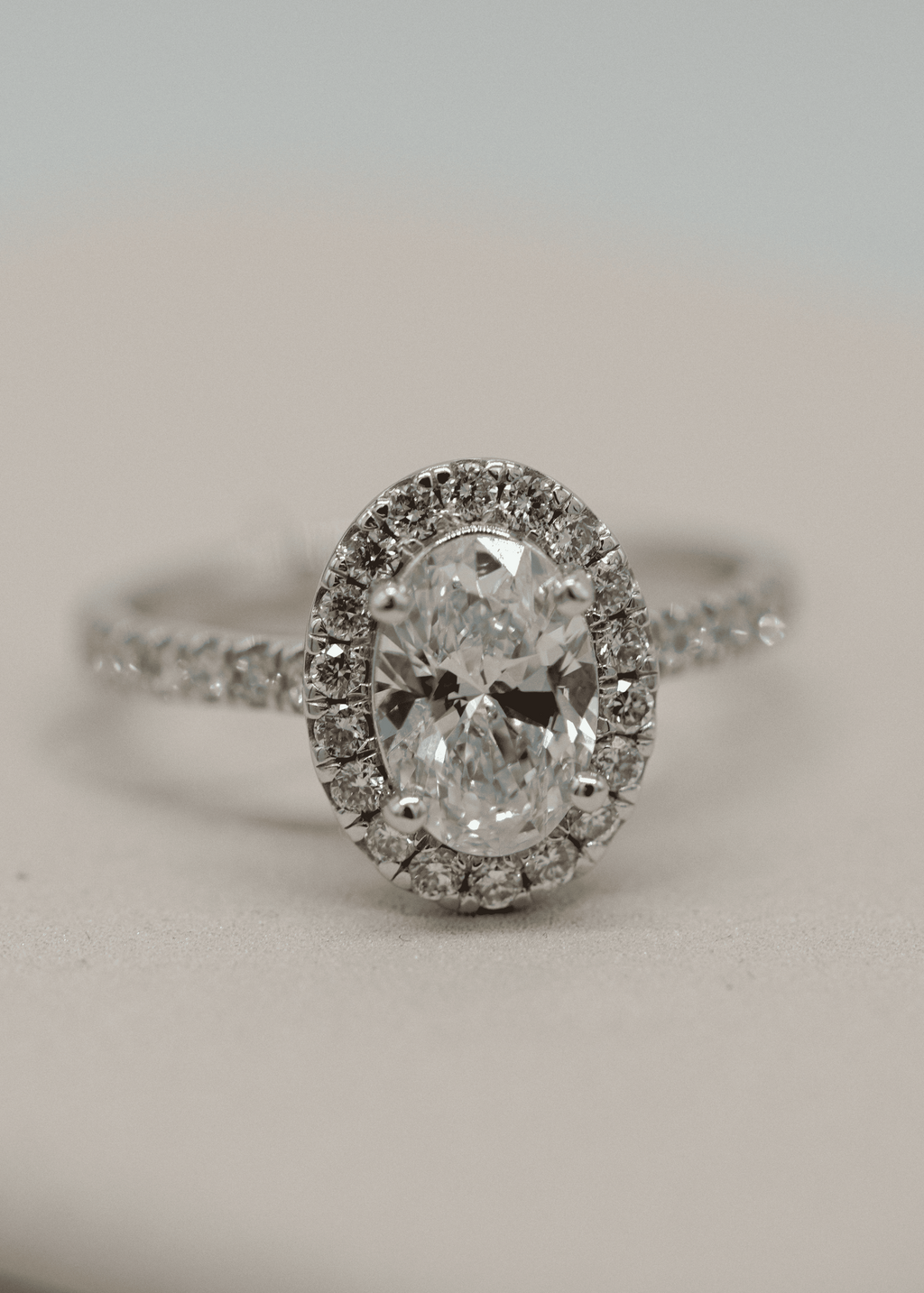 Anillo Halo oval