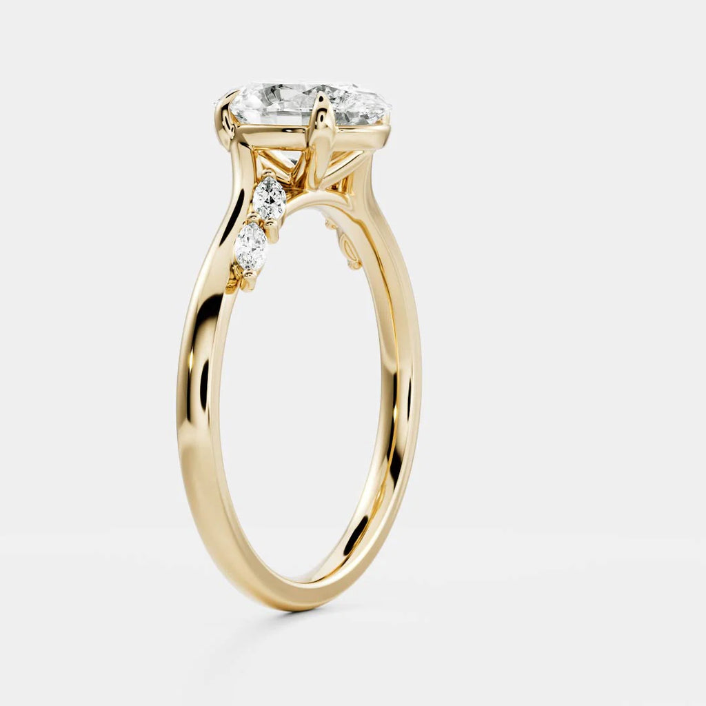Anillo de compromiso, forma oval, Joyería Bruzzone (vista 2)