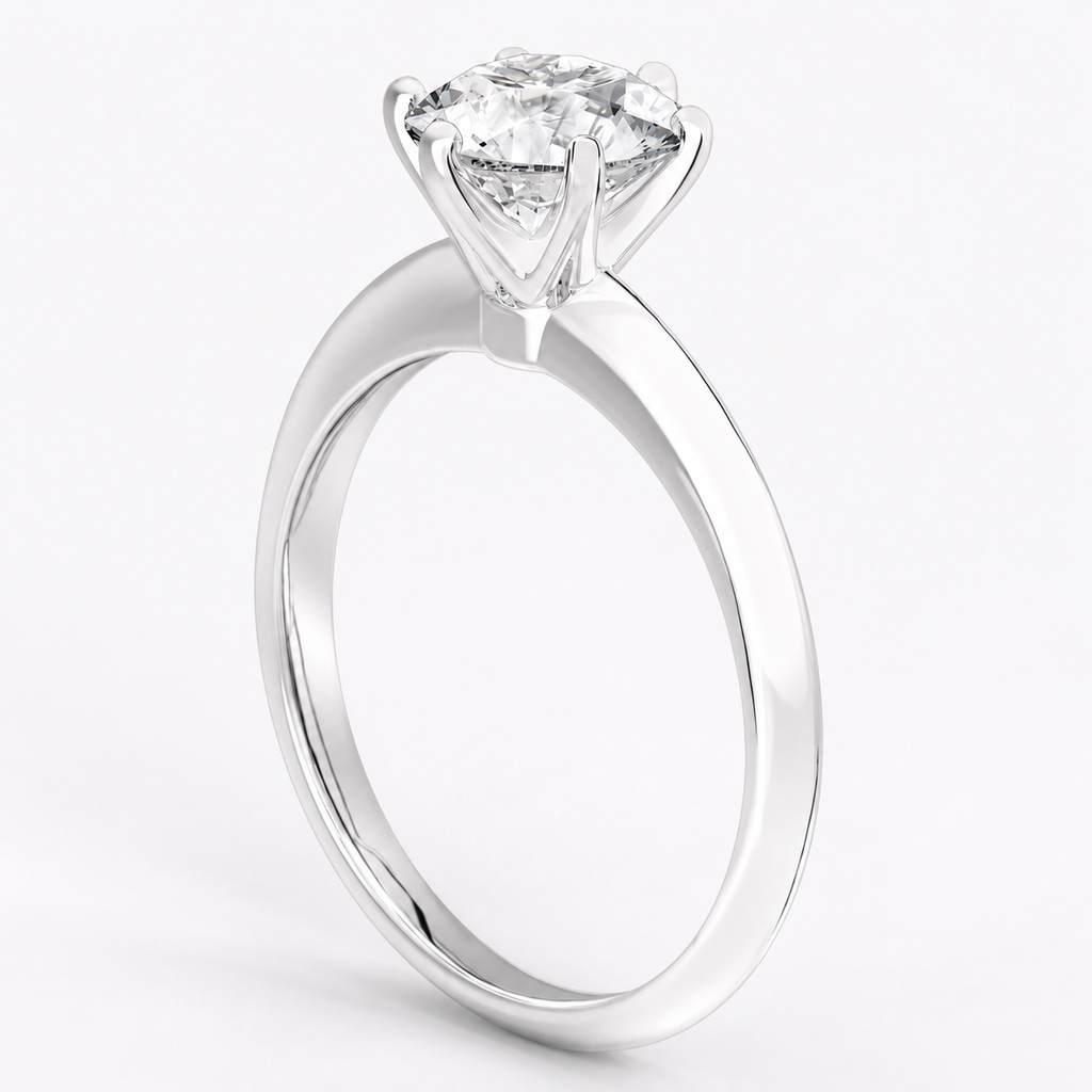 Anillo de compromiso solitario Sofia Oro blanco