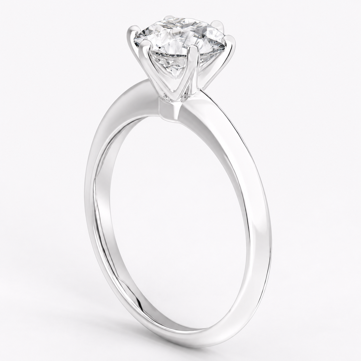 Anillo de compromiso solitario Sofia Oro blanco