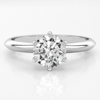 Anillo de compromiso solitario Sofia Oro blanco