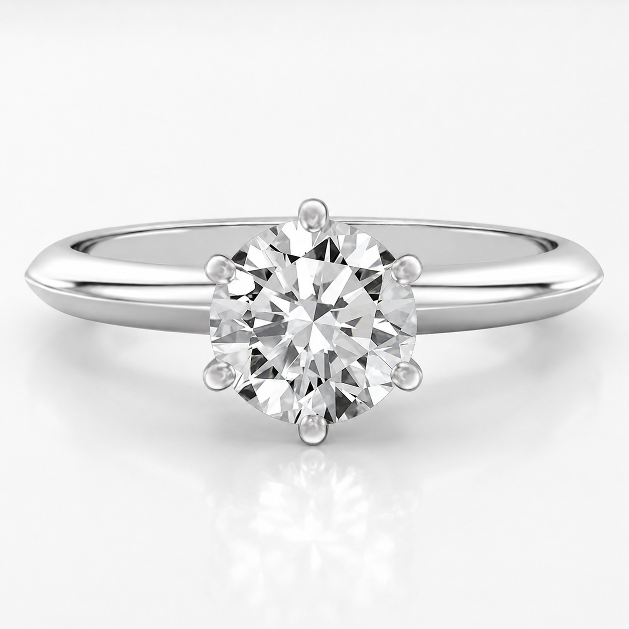 Anillo de compromiso solitario Sofia Oro blanco