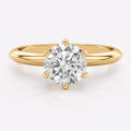 Anillo de compromiso solitario, en oro amarillo, Joyería Bruzzone
