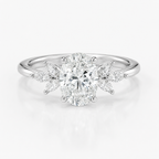Anillo de compromiso naturaleza Oval Olive Oro blanco