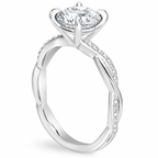 Anillo de compromiso solitario Oval pave infinito oro blanco