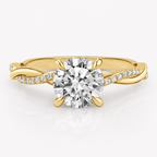 Anillo de compromiso solitario pave infinito