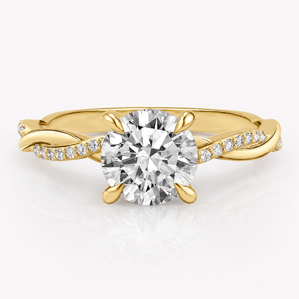 Anillo de compromiso solitario pave infinito