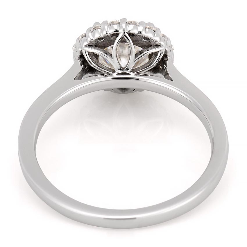 Anillo de compromiso halo redondo tulipán