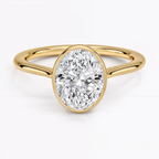 Anillo de compromiso solitario oval bezel