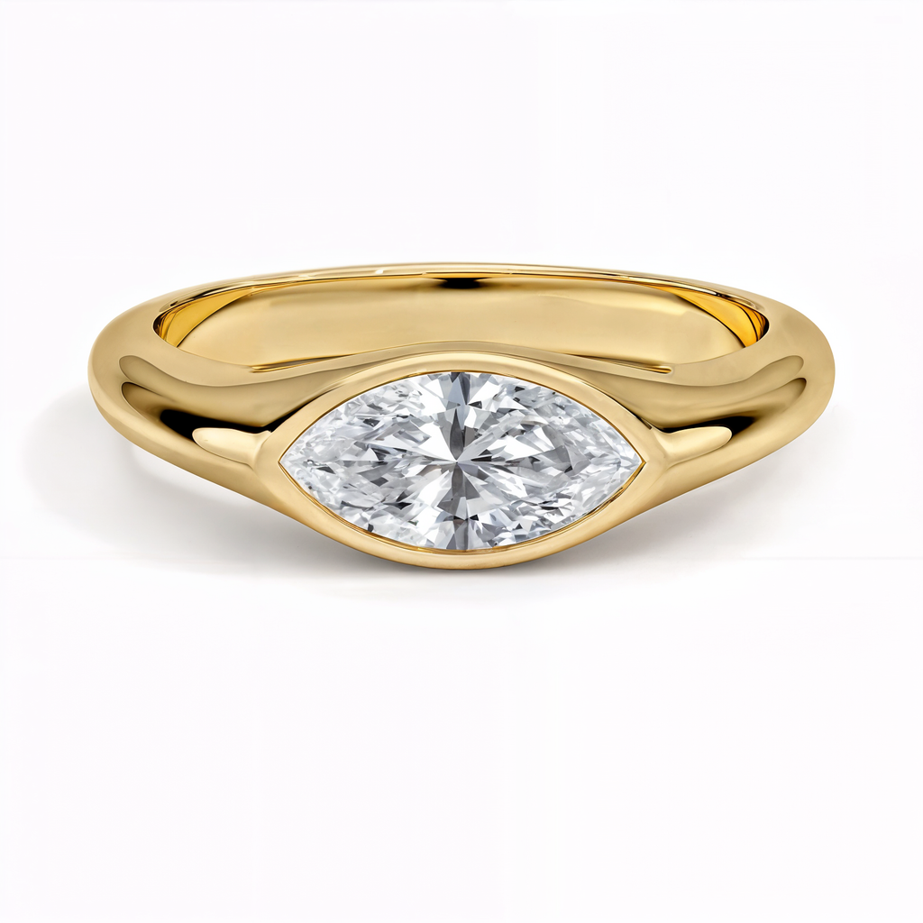 Anillo marquise Bezel oro amarillo