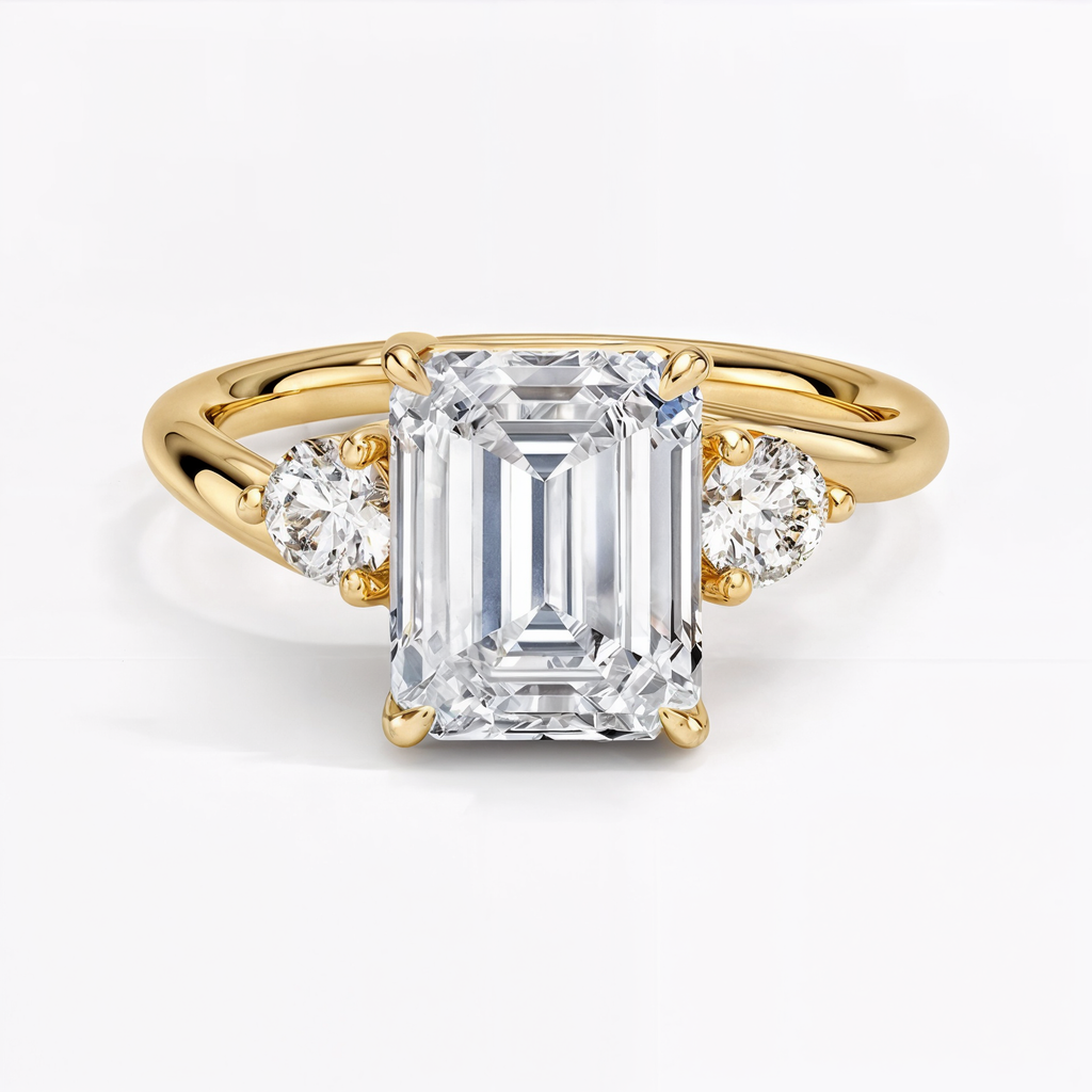 Anillo de compromiso esmeralda Fiorella