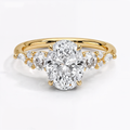 Anillo de compromiso, forma redondo, en oro blanco, Joyería Bruzzone