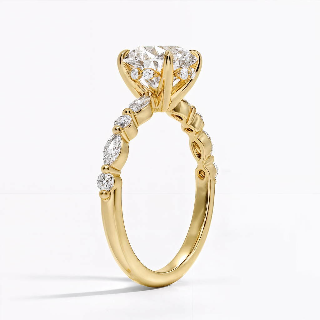 Anillo de compromiso solitario redondo