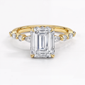 Anillo de compromiso, con esmeralda, Joyería Bruzzone