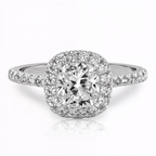 Anillo de compromiso halo redondo pave