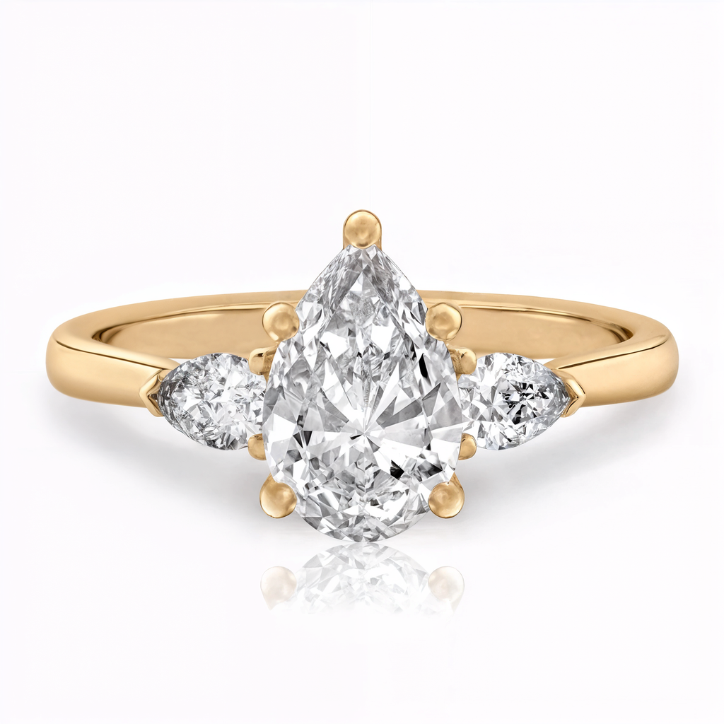 Anillo de compromiso Gota tres piedras