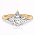Anillo de compromiso Gota tres piedras