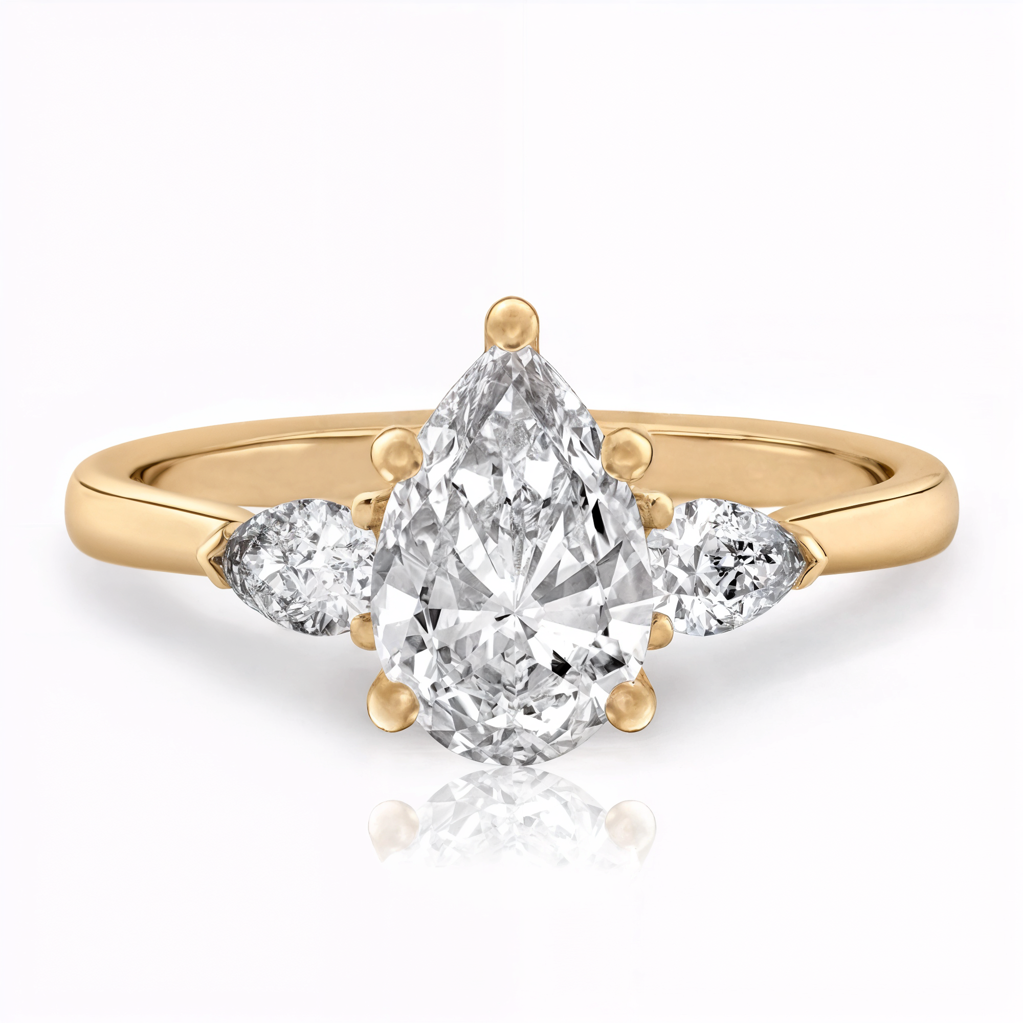 Anillo de compromiso Gota tres piedras