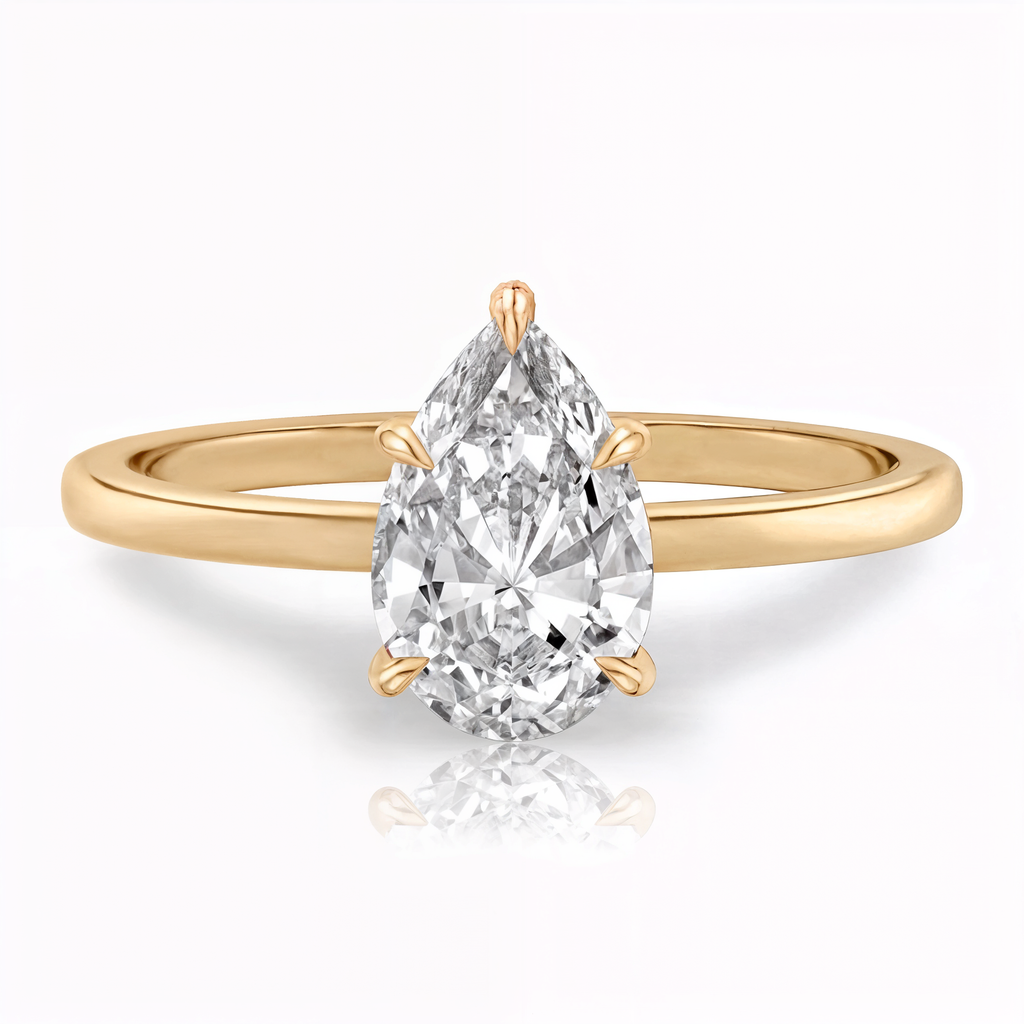 Anillo de compromiso solitario gota