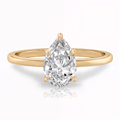Anillo de compromiso solitario, forma gota, Joyería Bruzzone