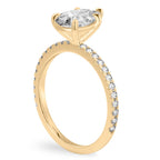 Anillo de compromiso solitario y pavé, forma gota, Joyería Bruzzone (vista 2)