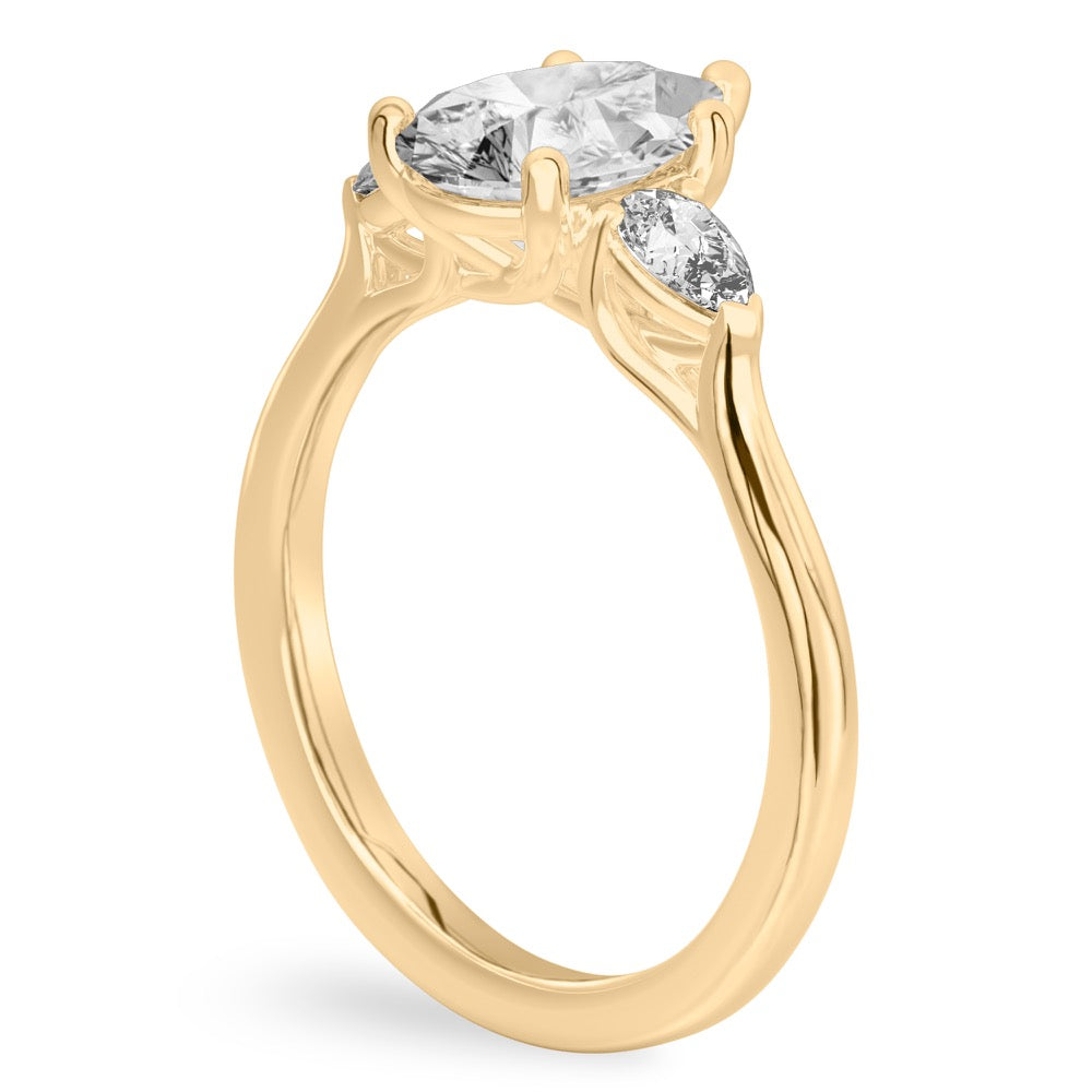 Anillo de compromiso Gota tres piedras
