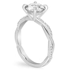 Anillo de compromiso solitario pave infinito