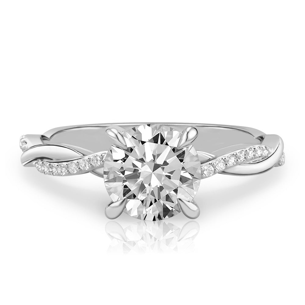 Anillo de compromiso solitario pave infinito